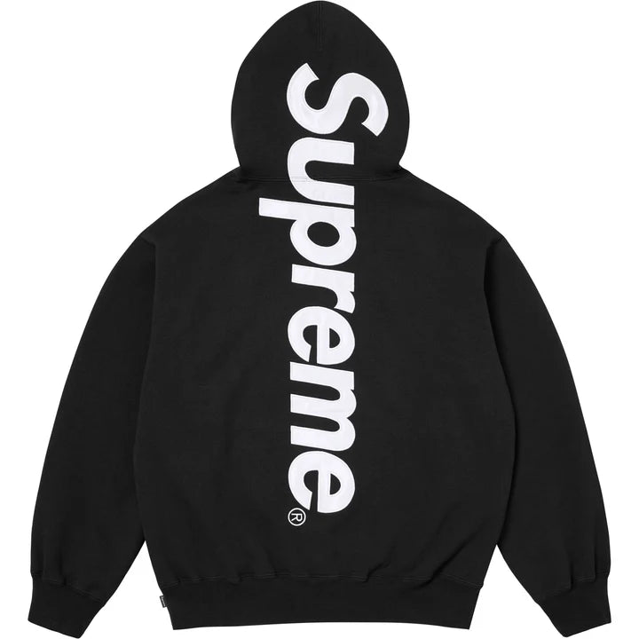 Supreme Satin Applique Hooded Sweatshirt & Sweatpant Set Black FW25