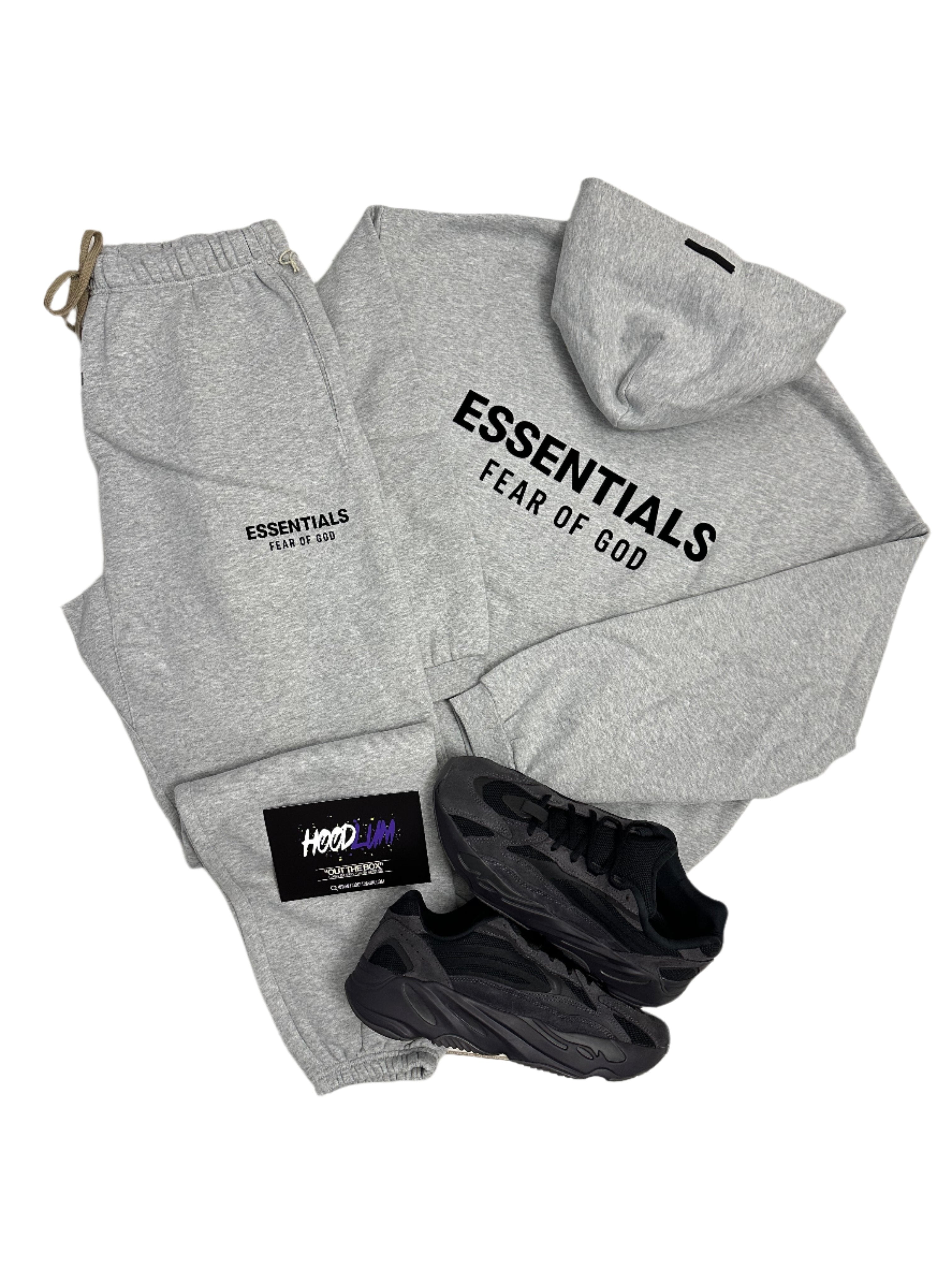 FEAR OF GOD ESSENTIALS LIGHT HEATHER GREY TRACKSUIT (FW24 