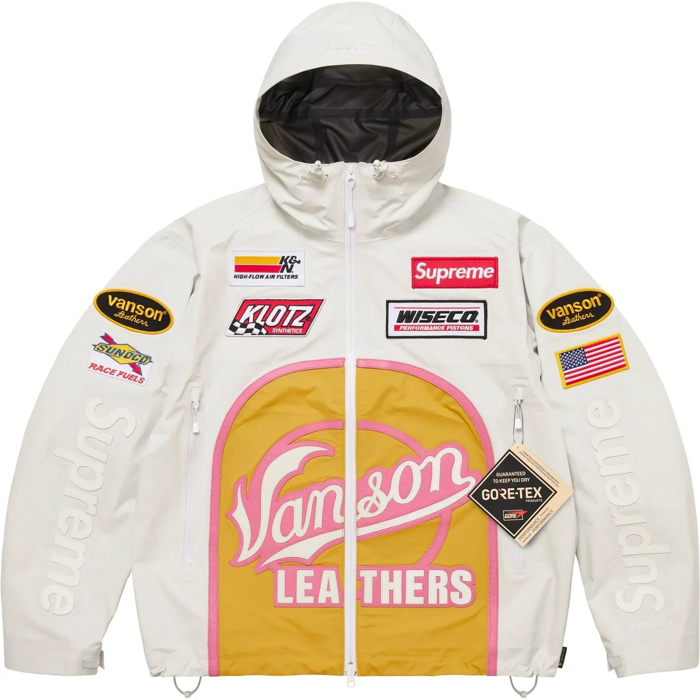 Supreme®/Vanson Leathers®/GORE-TEX Shell Jacket 'White' – HOODLUMS UK