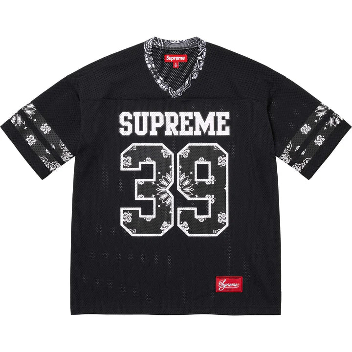 ウェア Supreme Bandana Football Jersey Supreme Bandana Football Jersey Black – HOODLUMS UK