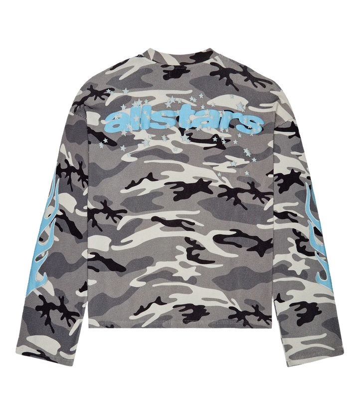Broken Planet Grey STAR CAMO WAFFLE LONG SLEEVE