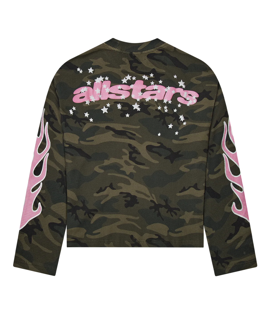 Broken Planet GREEN STAR CAMO WAFFLE LONG SLEEVE