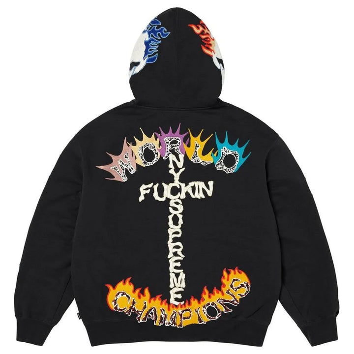 Supreme F*ck You Zip Up Hooded Sweatshirt ‘Black’