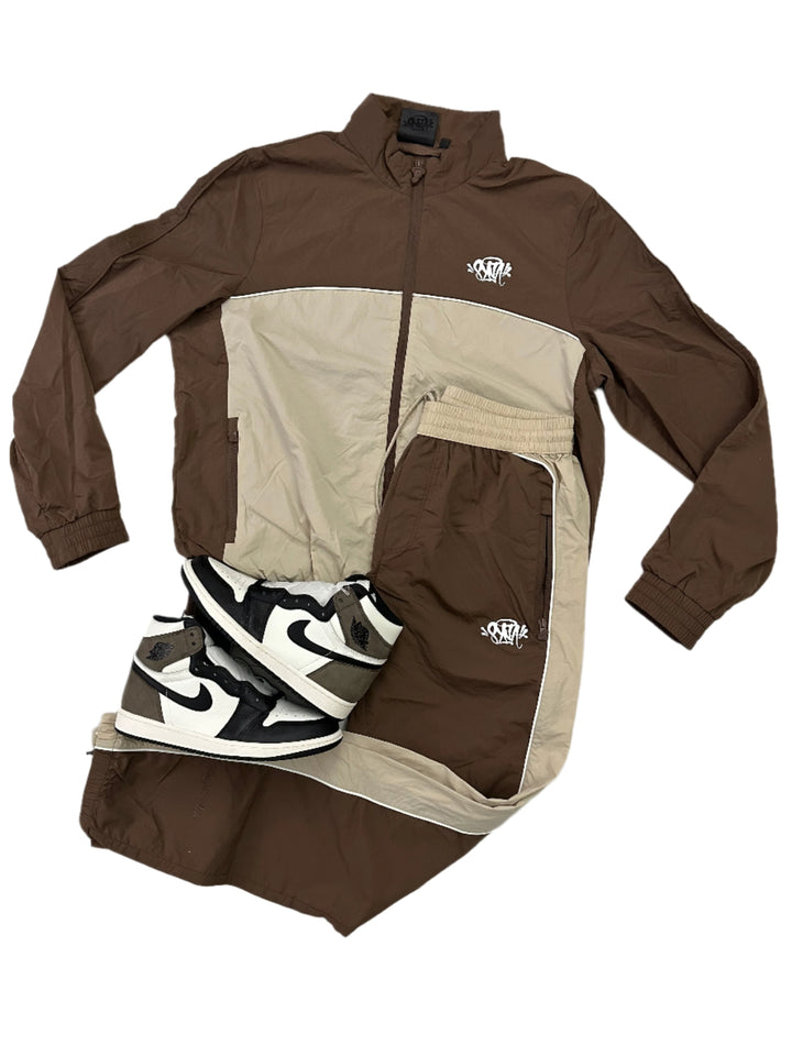 SYNA WORLD LOGO SHELL TRACKSUIT - BROWN / BEIGE