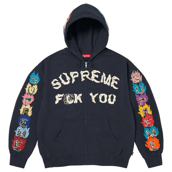 Supreme F*ck You Zip Up Hooded Sweatshirt ‘Navy’
