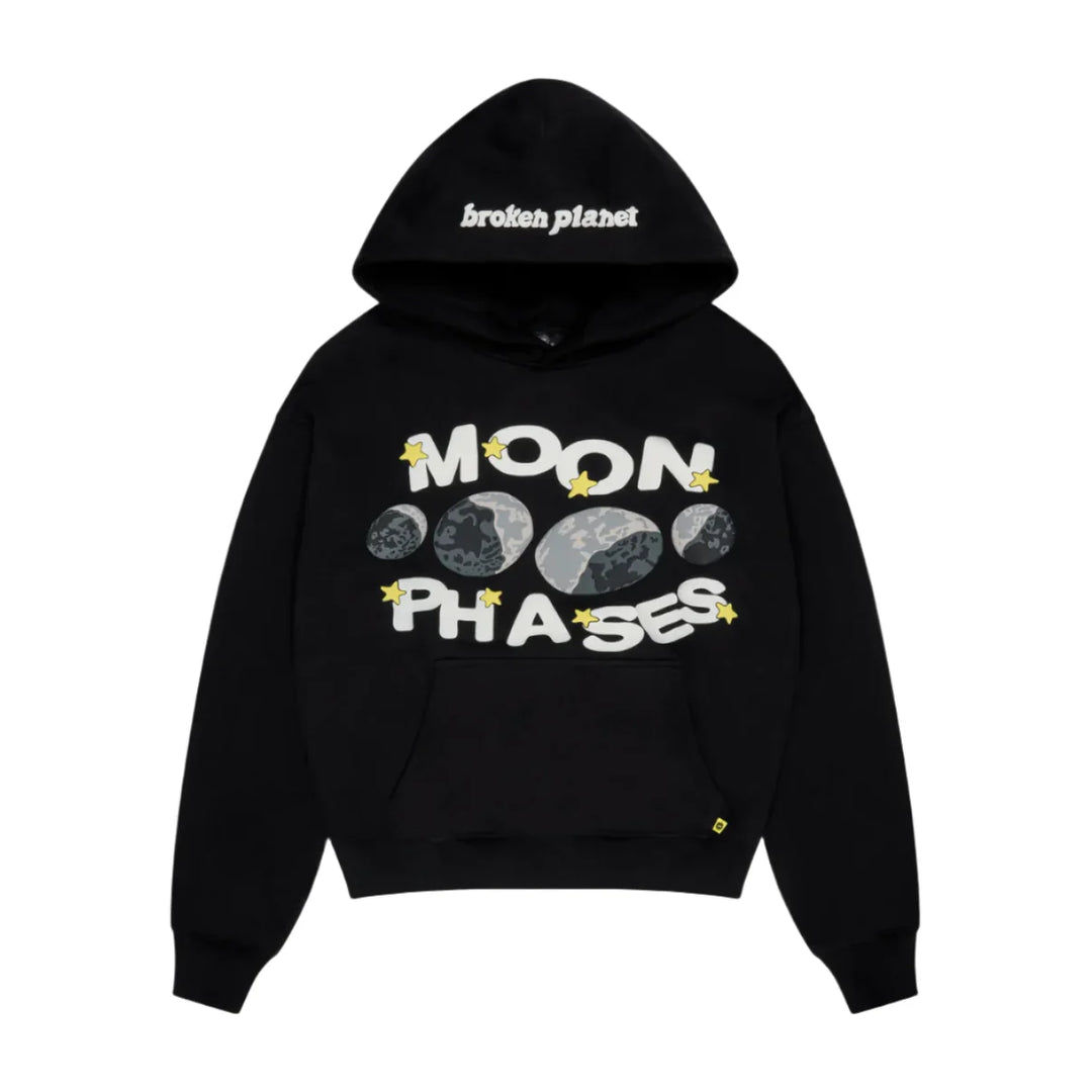 BROKEN PLANET 'MOON PHASES' MIDNIGHT BLACK HOODIE
