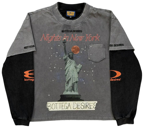 Bottega Desires Nights In NY Layered Long-Sleeve 'Black'