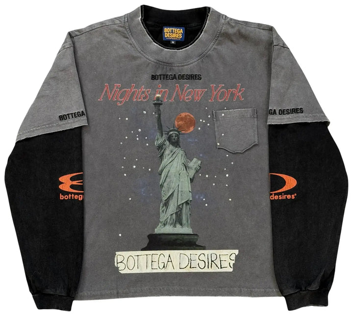 Bottega Desires Nights In NY Layered Long-Sleeve 'Black'