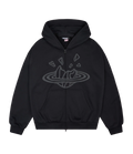 Broken Planet Zip-Up Hoodie - Midnight Black