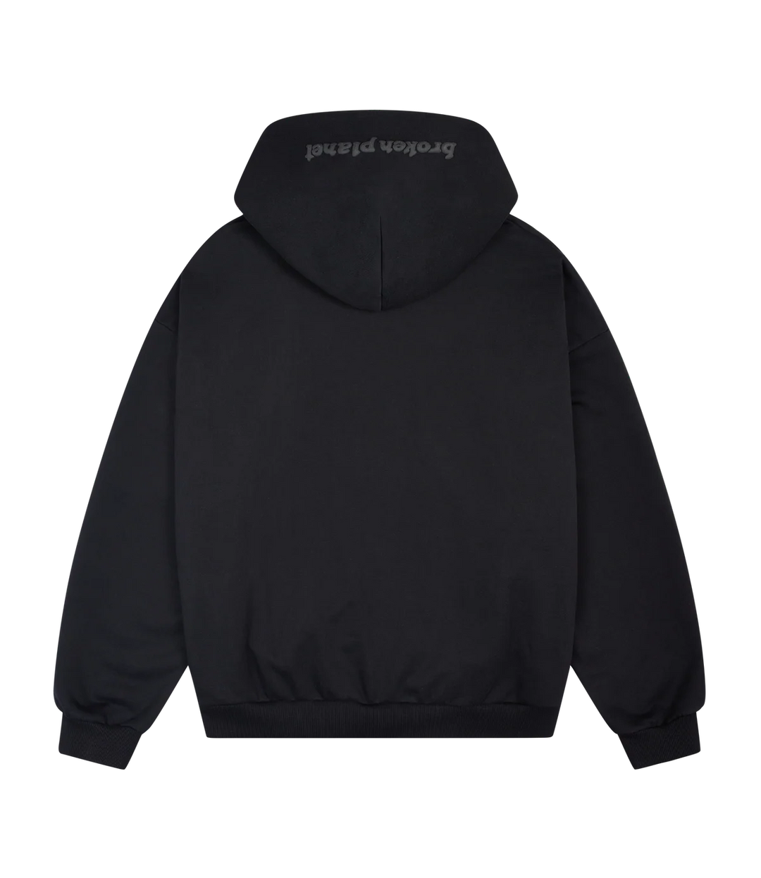 Broken Planet Zip-Up Hoodie - Midnight Black