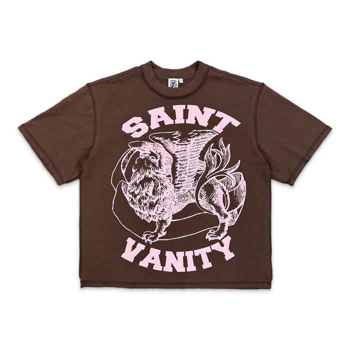 Saint Vanity 'Griffin Logo Tee' Brown/Pink