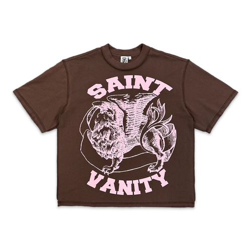 Saint Vanity 'Griffin Logo Tee' Brown/Pink