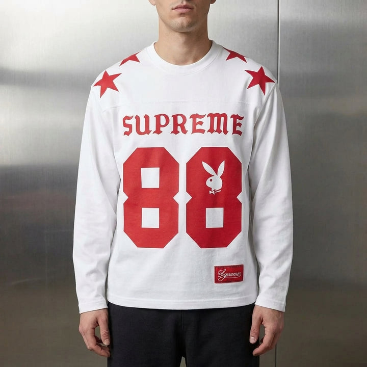 Supreme x Playboy L/S Football Top 'White'