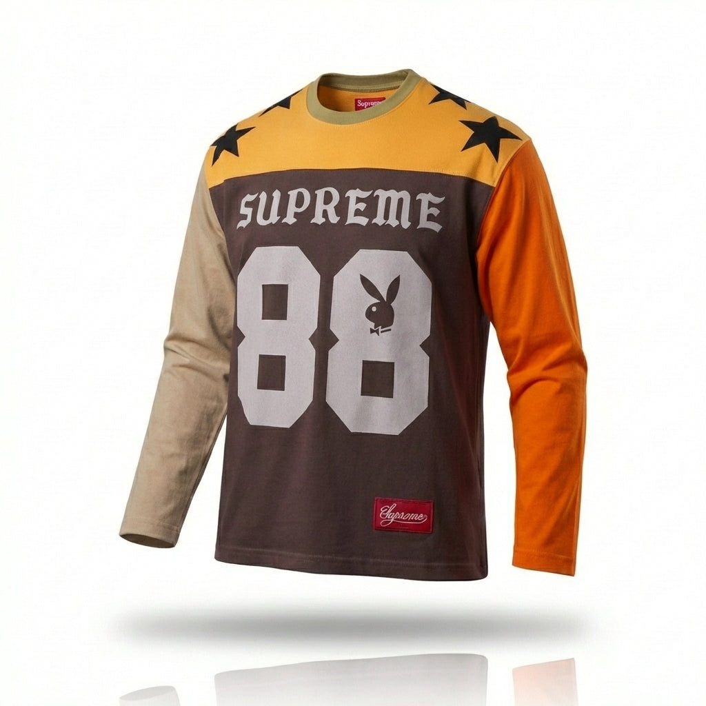 Supreme x Playboy L/S Football Top White | Collab | HOODLUMS UK