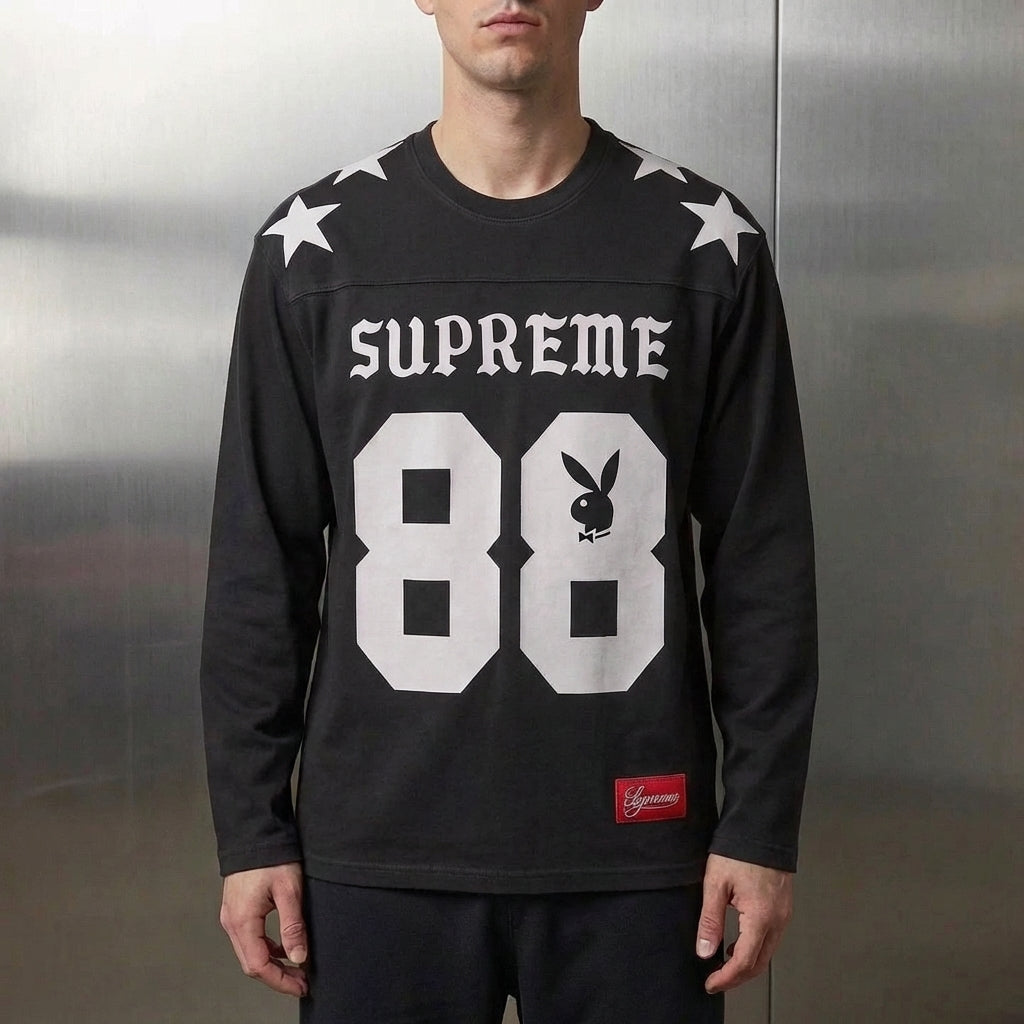 Supreme x Playboy L/S Football Top 'Black'