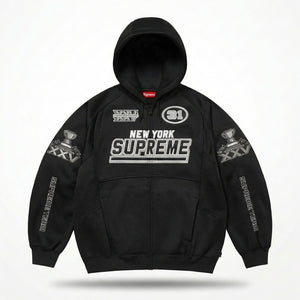 Supreme Football Zip Up Hooded Sweatshirt 'Black'