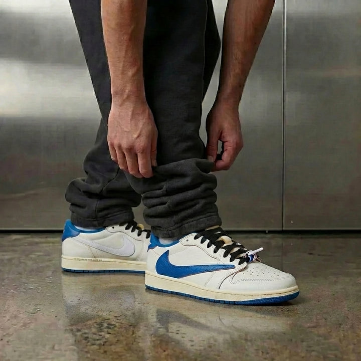 Fragment Design x Travis Scott x Jordan 1 Low OG SP 'Sail Military Blue'