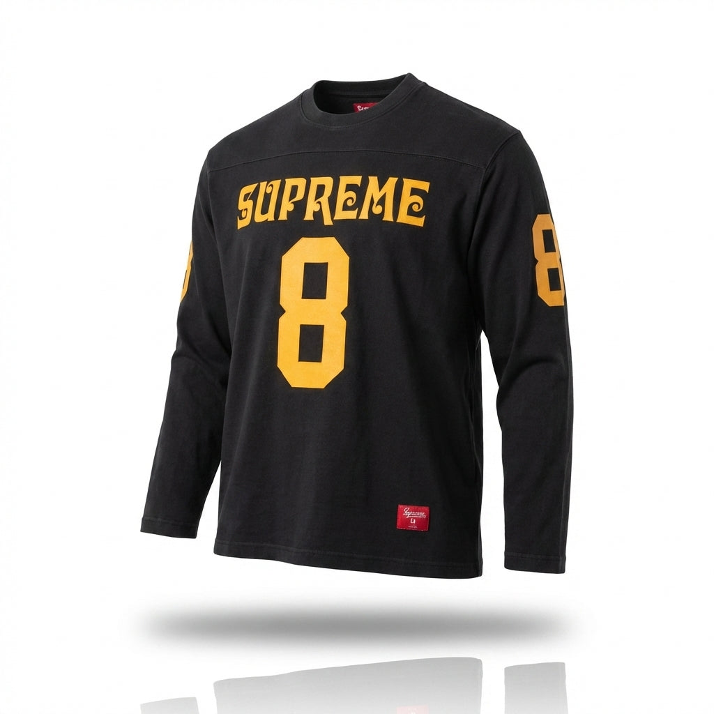 Supreme Football Zip Up Hoodie Black | FW25 | Hoodlums UK