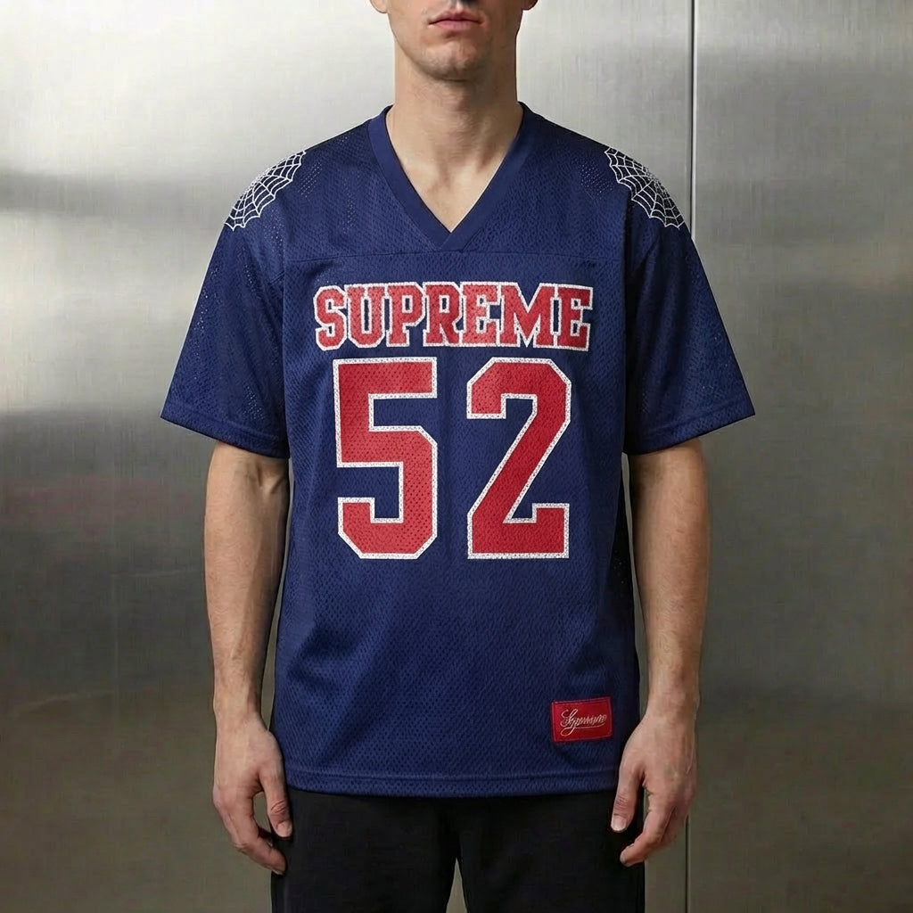 Supreme Spiderweb Football Jersey 'Navy'
