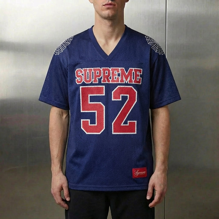 Supreme Spiderweb Football Jersey 'Navy'