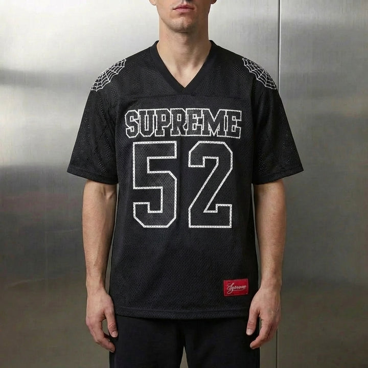 Supreme Spiderweb Football Jersey 'Black'