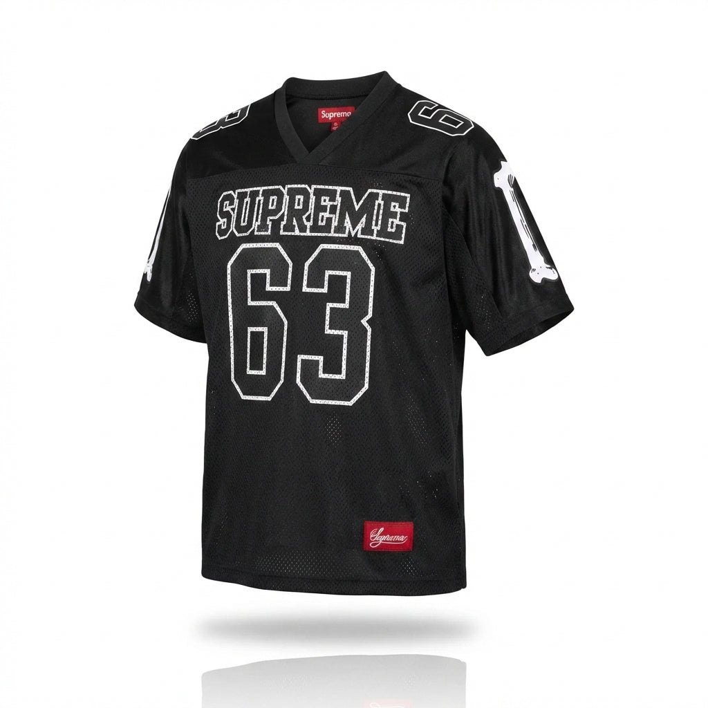 Supreme Football Zip Up Hoodie Black | FW25 | Hoodlums UK