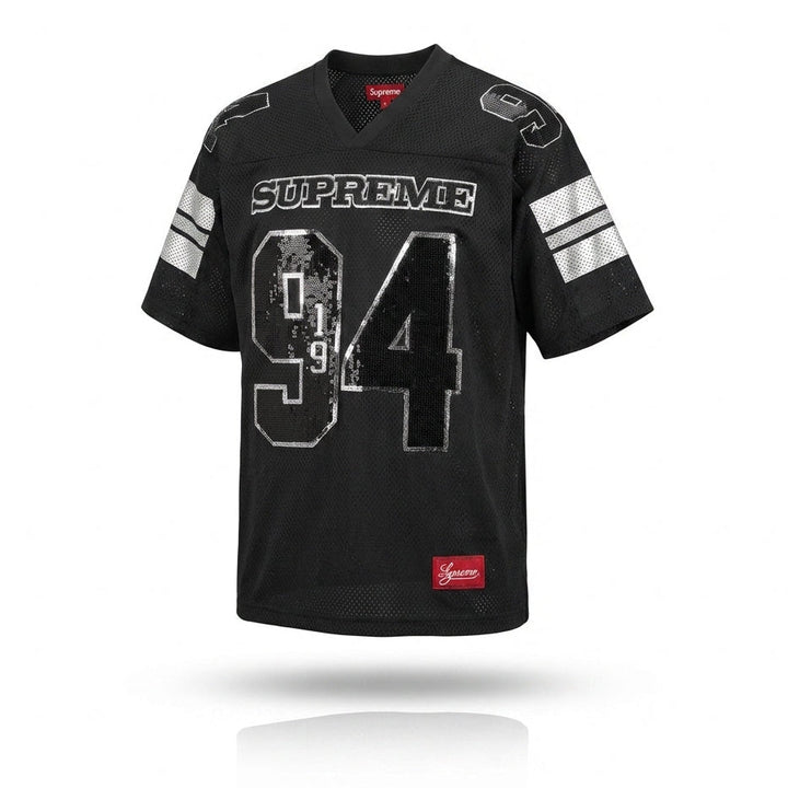 Supreme Sequin Football Jersey 'Black'