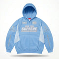 Supreme Football Zip Up Hooded Sweatshirt 'Light Blue'