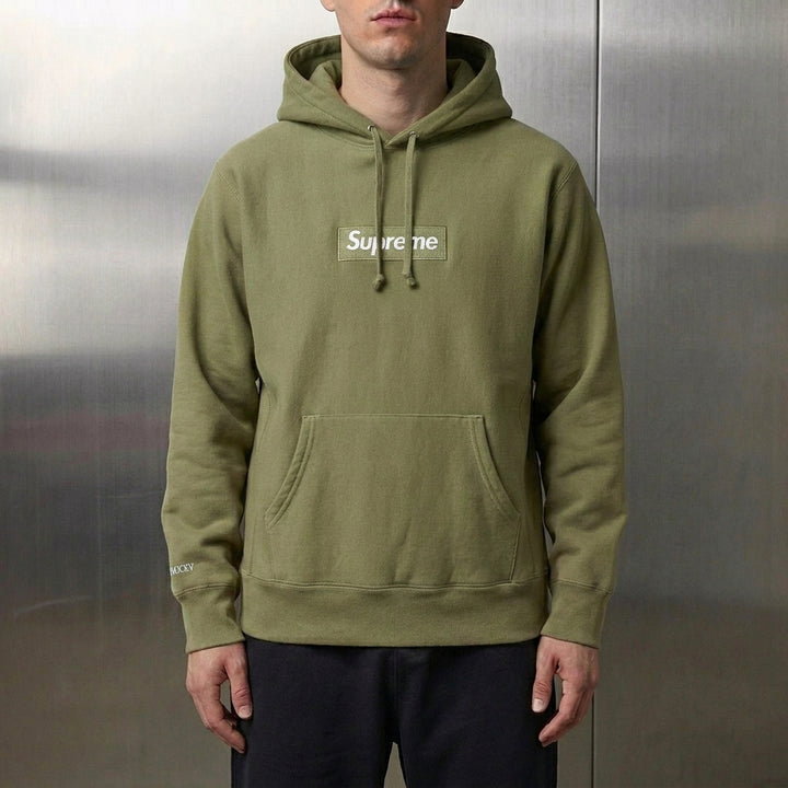 Supreme Box Logo Hooded Sweatshirt 'Light Olive'