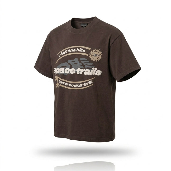 Broken Planet 'Space Trails' T-Shirt 'Mocha Brown'