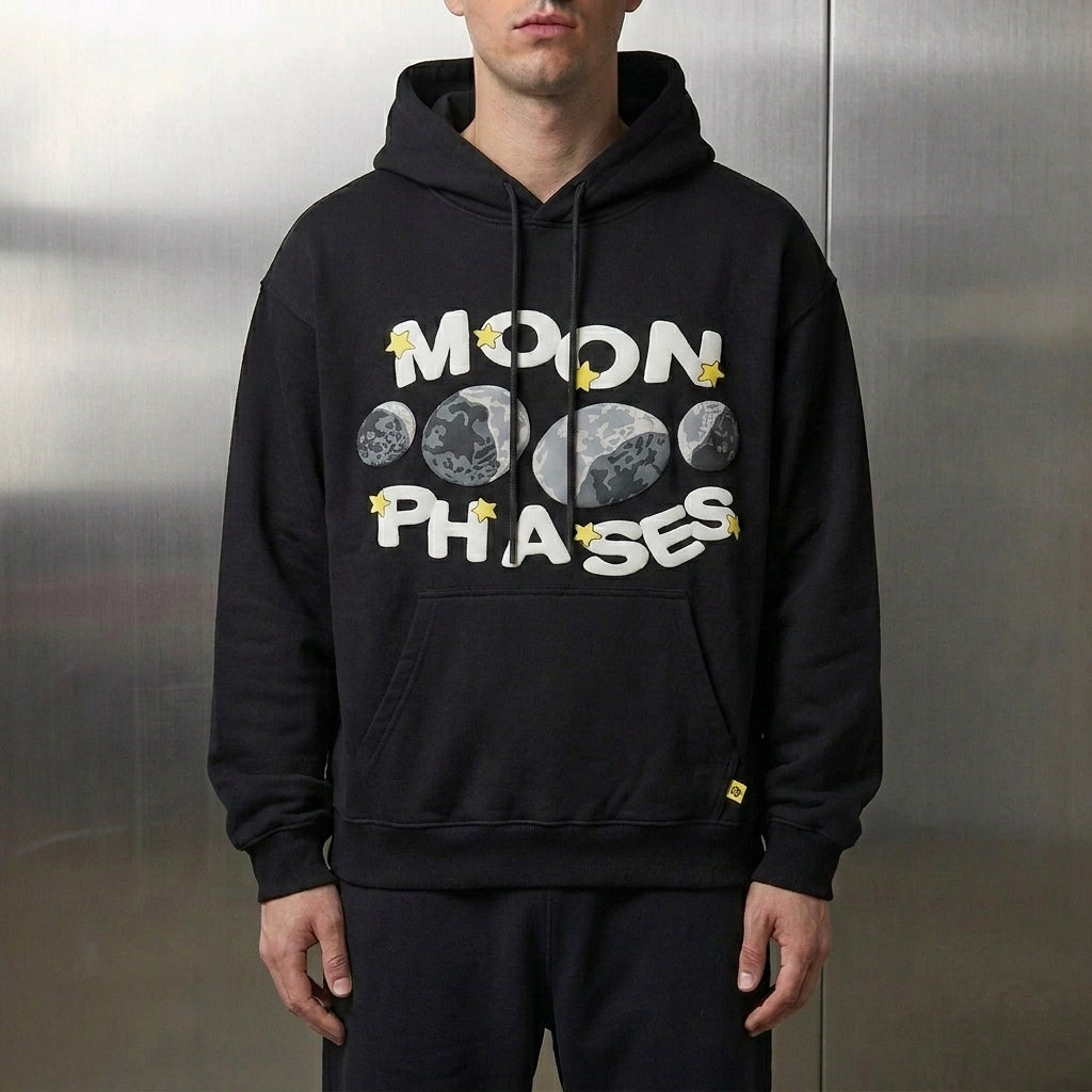 Broken Planet 'Moon Phases' Hoodie 'Midnight Black'