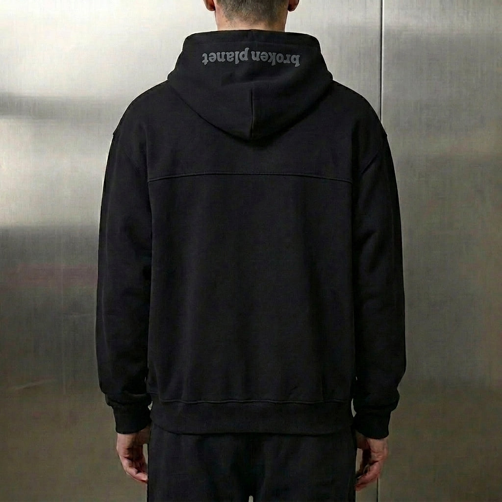 Broken Planet Zip-Up Hoodie 'Midnight Black'