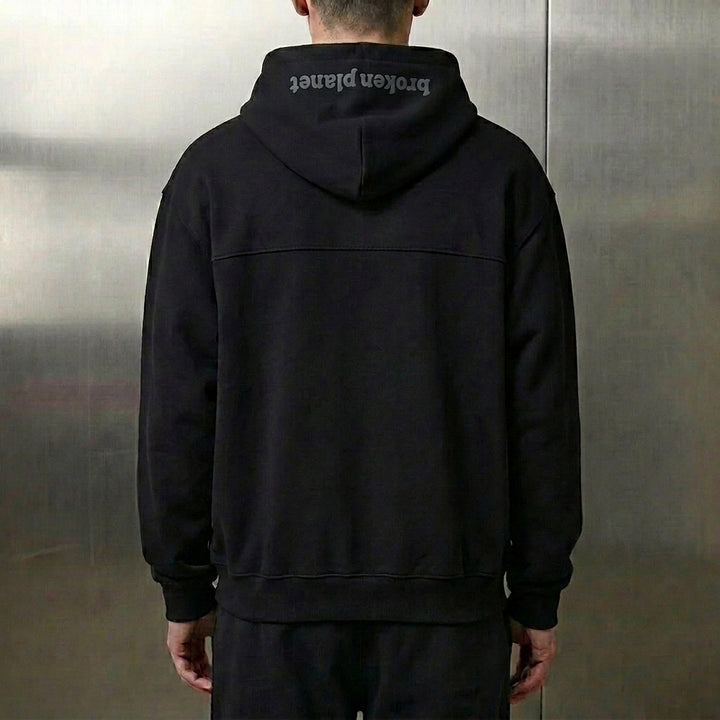 Broken Planet Zip-Up Hoodie 'Midnight Black'