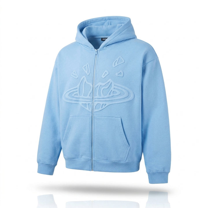 Broken Planet Zip Up Hoodie 'Sky Blue'