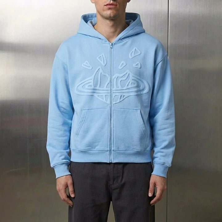 Broken Planet Zip Up Hoodie 'Sky Blue'