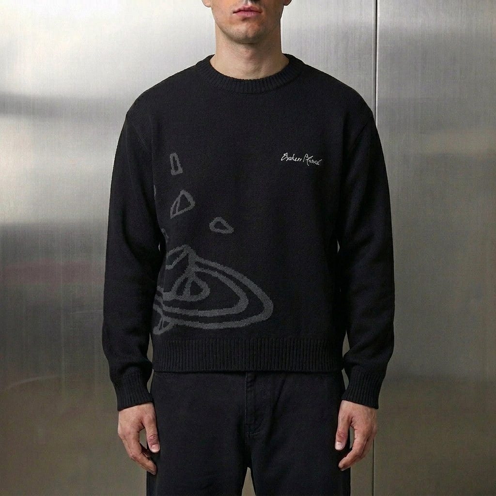 Broken Planet Knit Sweater 'Midnight Black'