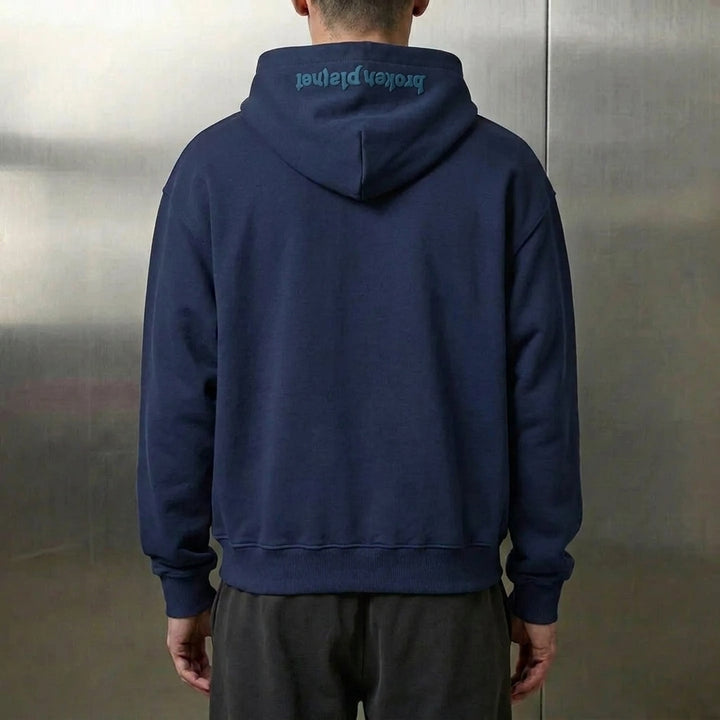 Broken Planet Zip-Up Hoodie 'Deep Navy'