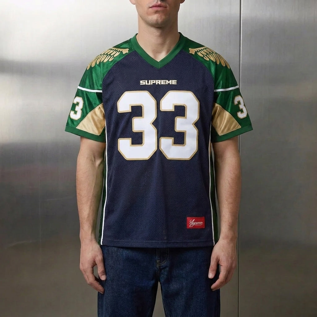 Supreme Wings Football Jersey 'Navy Green'