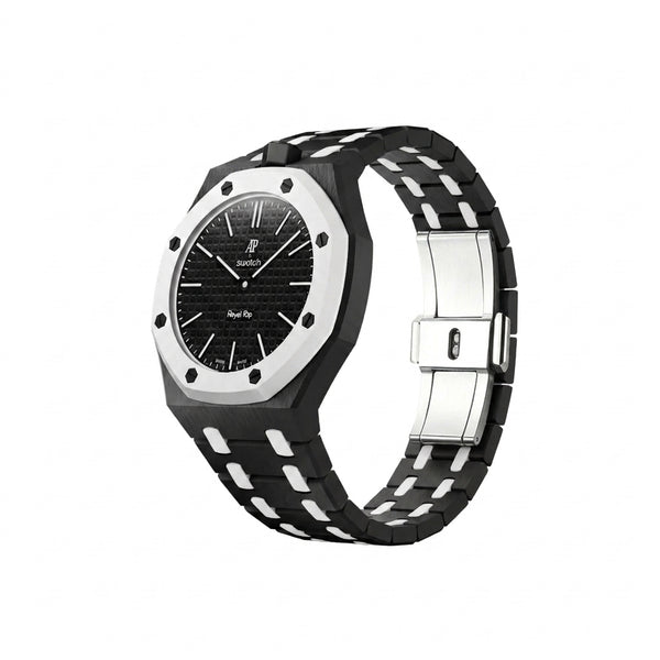 Swatch X Audemars Piguet Royal Pop Bioceramic Watch Strap 'Black White'
