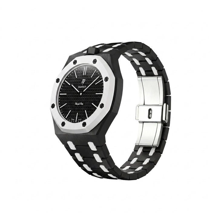 Swatch X Audemars Piguet Royal Pop Bioceramic Watch Strap 'Black White'