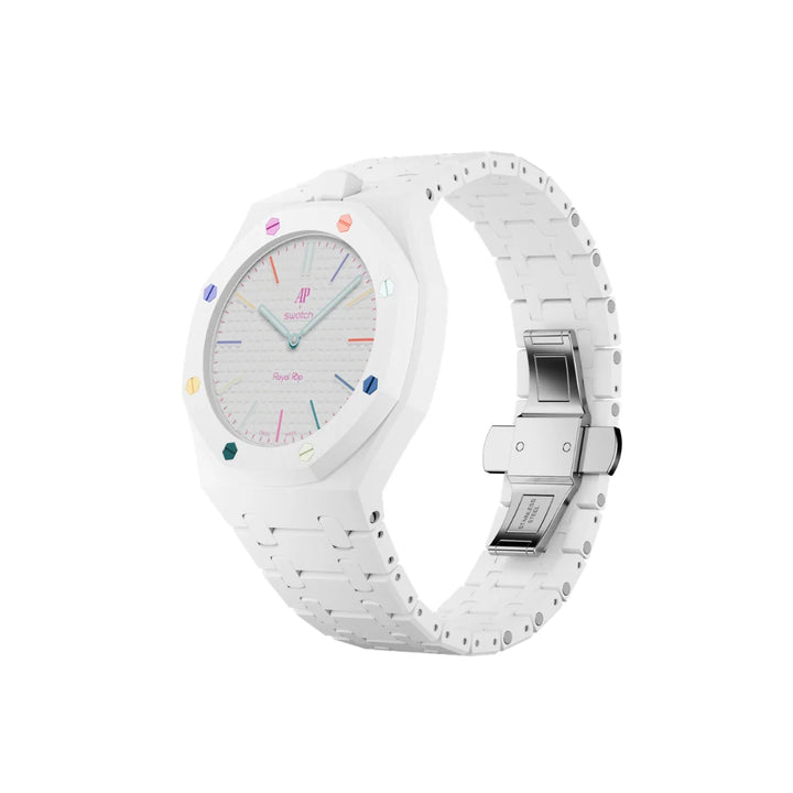 Swatch X Audemars Piget Royal Pop Bioceramic Watch Strap 'Huit Blanc'