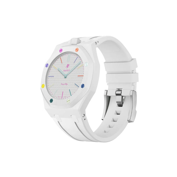 Swatch X Audemars Piguet Royal Pop Silicone Watch Strap 'Huit Blanc'