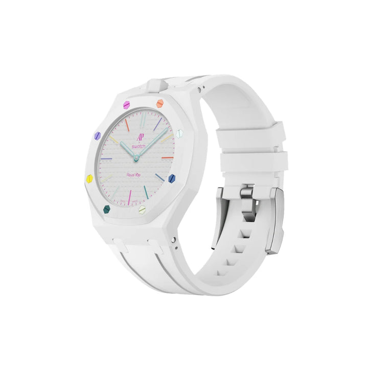 Swatch X Audemars Piguet Royal Pop Silicone Watch Strap 'Huit Blanc'