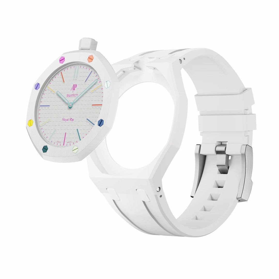 Swatch X Audemars Piguet Royal Pop Silicone Watch Strap 'Huit Blanc'