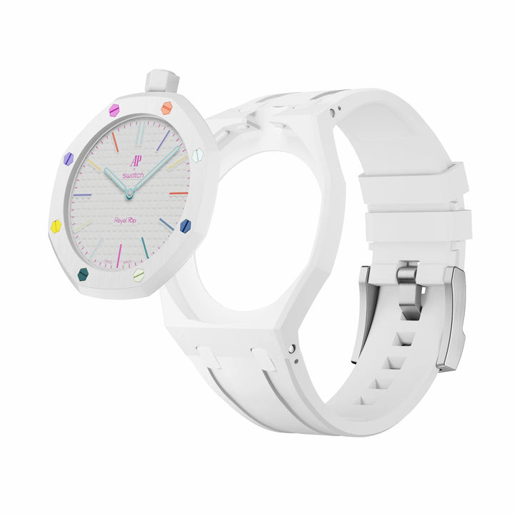 Swatch X Audemars Piguet Royal Pop Silicone Watch Strap 'Huit Blanc'
