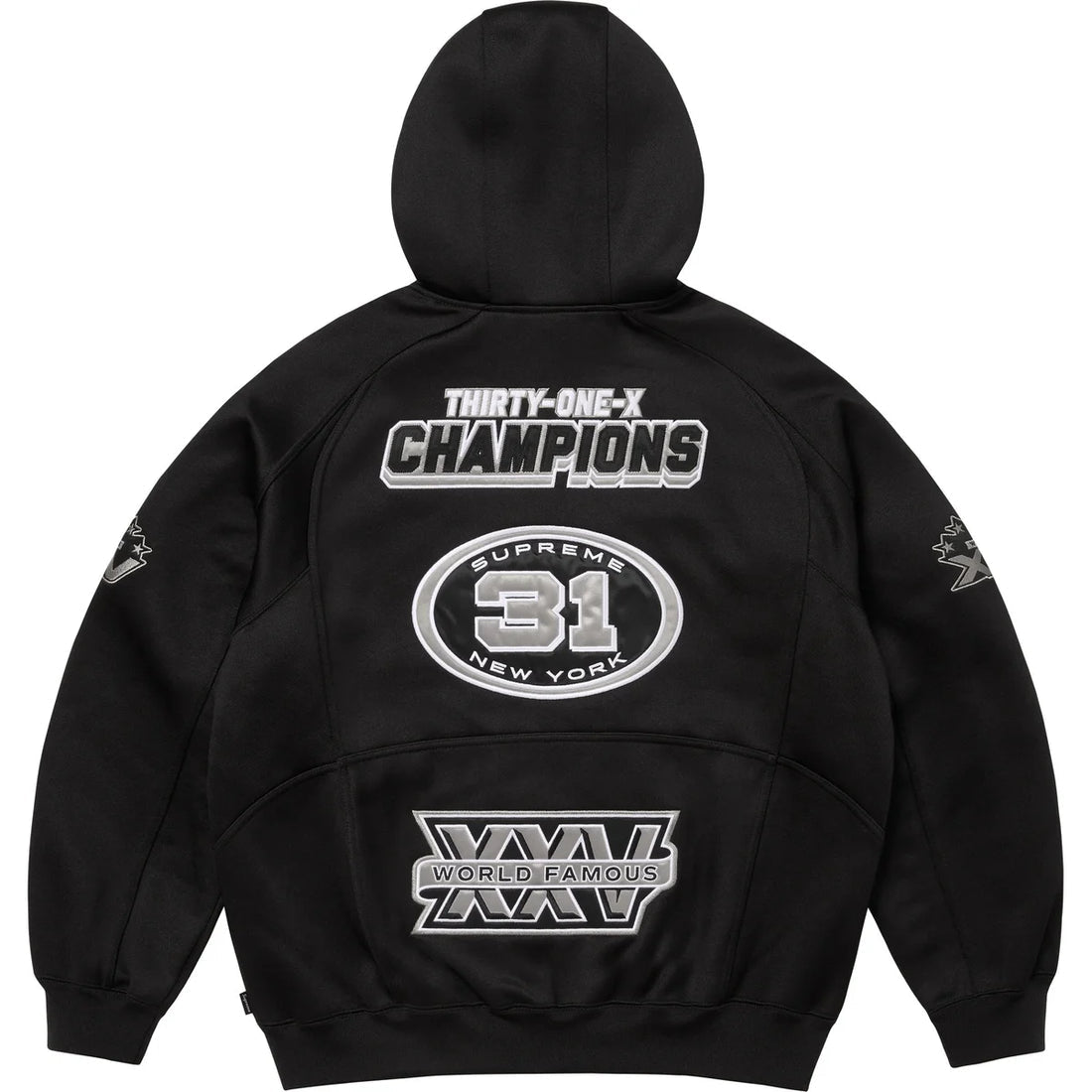 Supreme Football Zip Up Hoodie Black | FW25 | Hoodlums UK