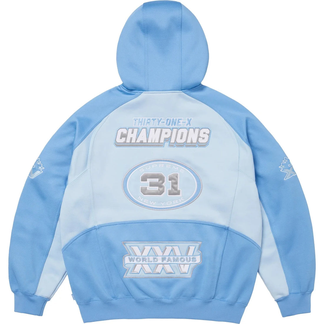 Supreme Football Zip Up Hoodie Light Blue FW25 | Tackle Twill