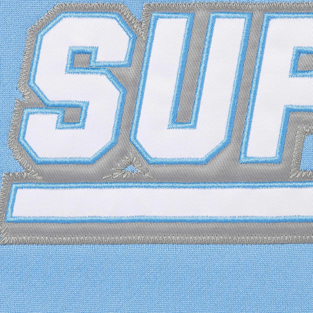 Supreme Football Zip Up Hoodie Light Blue FW25 | Tackle Twill