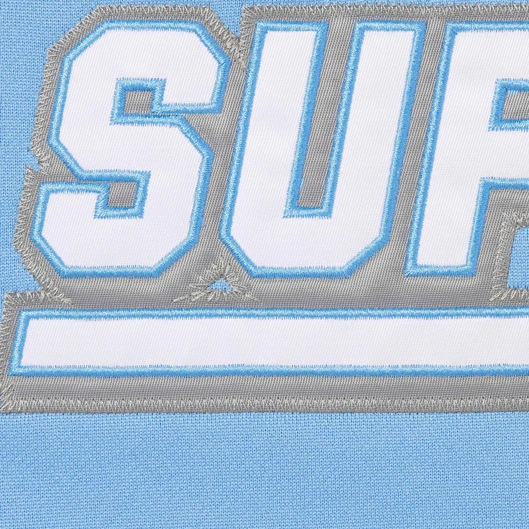 SUPREME FOOTBALL ZIP UP HOODED SWEATSHIRT LIGHT BLUE