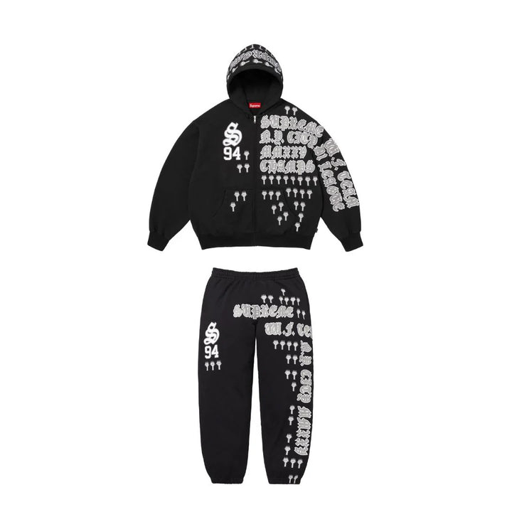 SUPREME LEAGUE CHAMPS ZIP UP TRACKSUIT “BLACK”